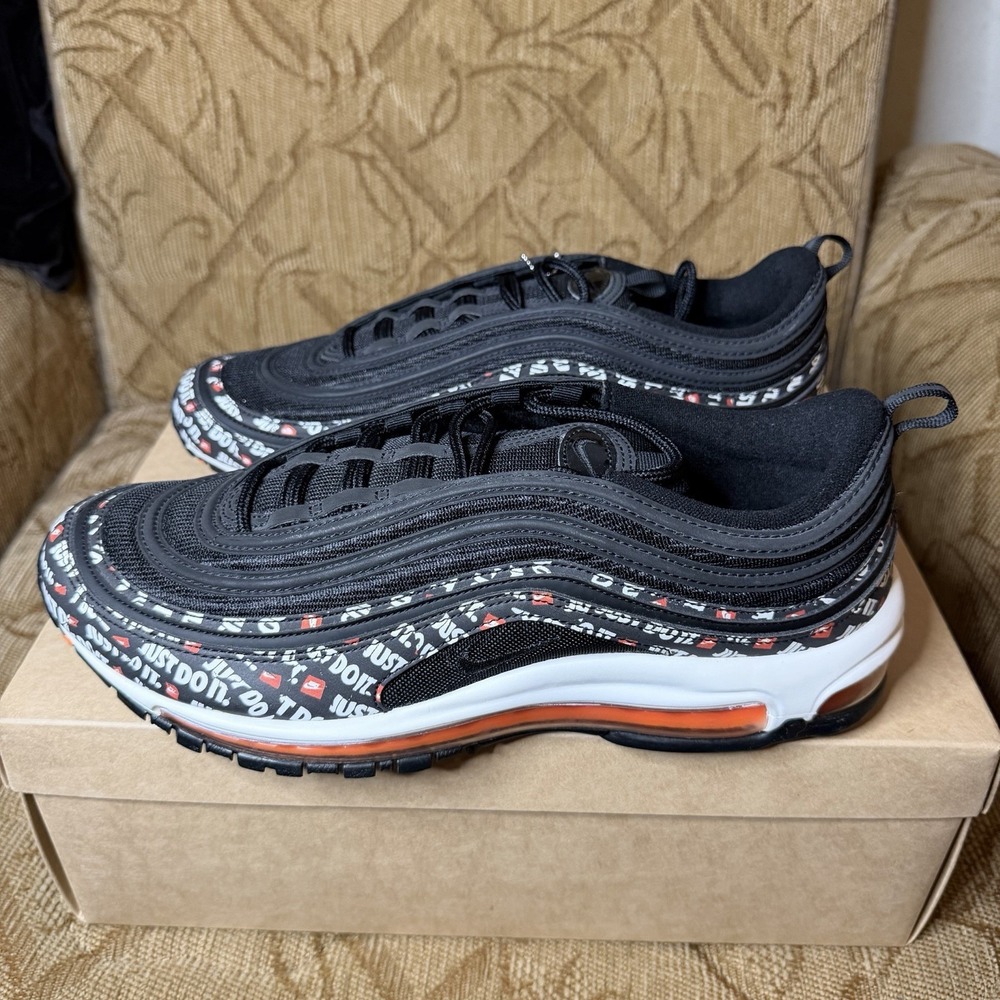 Nike Air Max 97 Just Do it Orange White‎ Logo Retro SIZE 11.5 - AT8437-001 JDI
